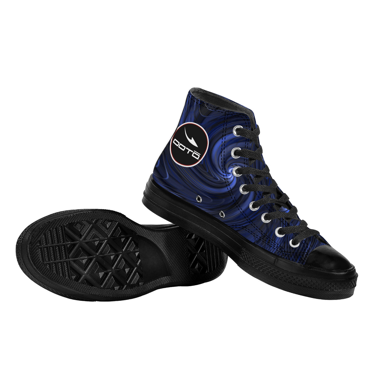 OOTO - GREEN REALITY BLUE SHIFT - SF_D71 High Top Canvas Shoes - Black soles - 1 COLOR -