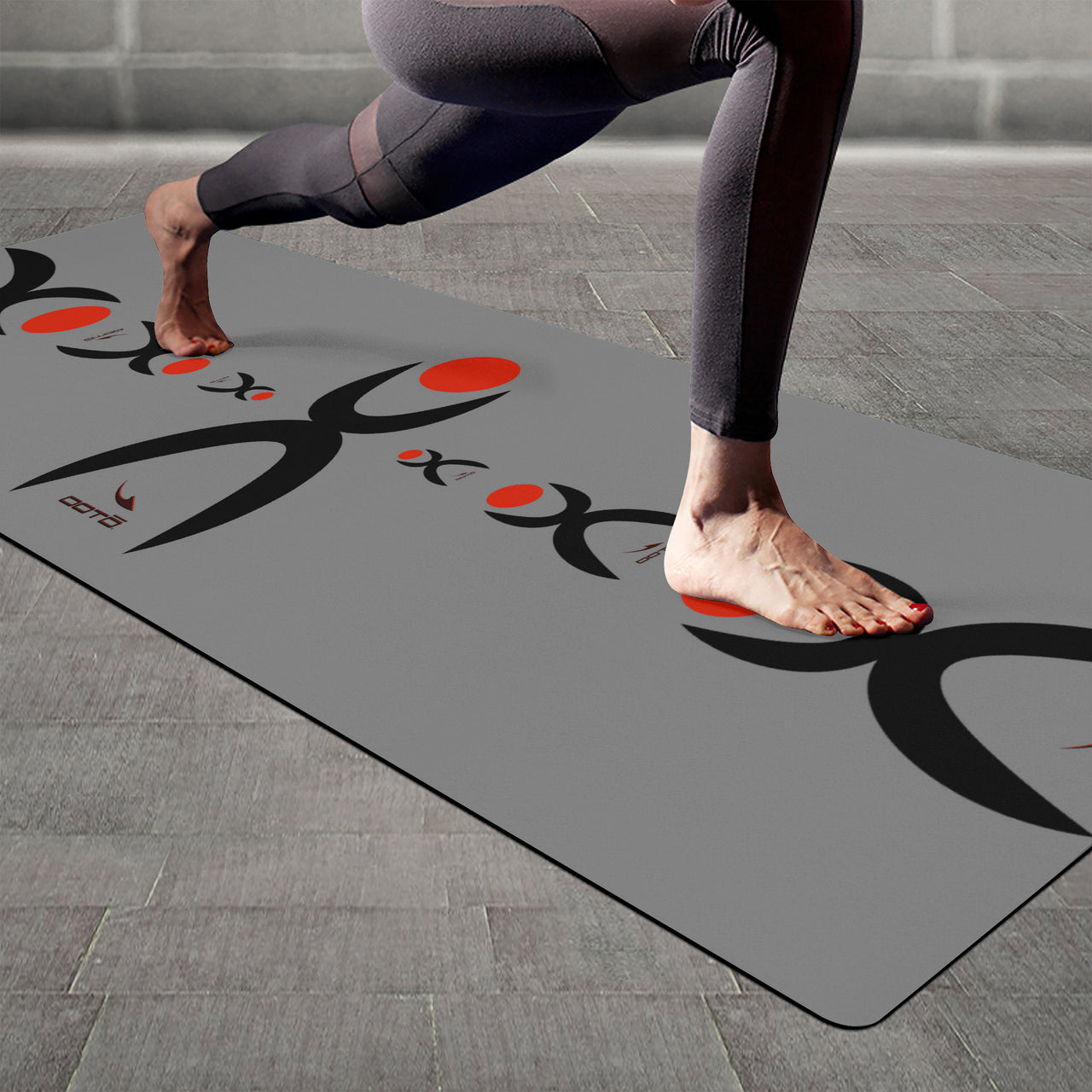 OOTO - Yoga Mat - Glyphics red and black