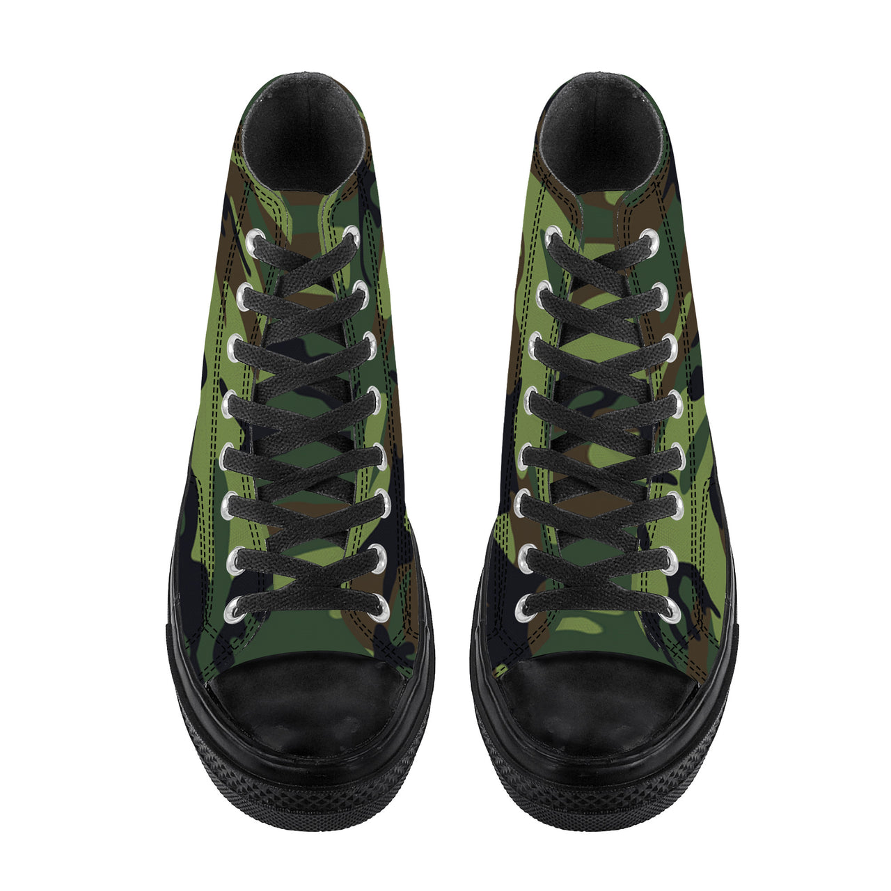 OOTO - CAMO W/ GN - SF_D71 High Top Canvas Shoes - Black soles - 1 COLOR -