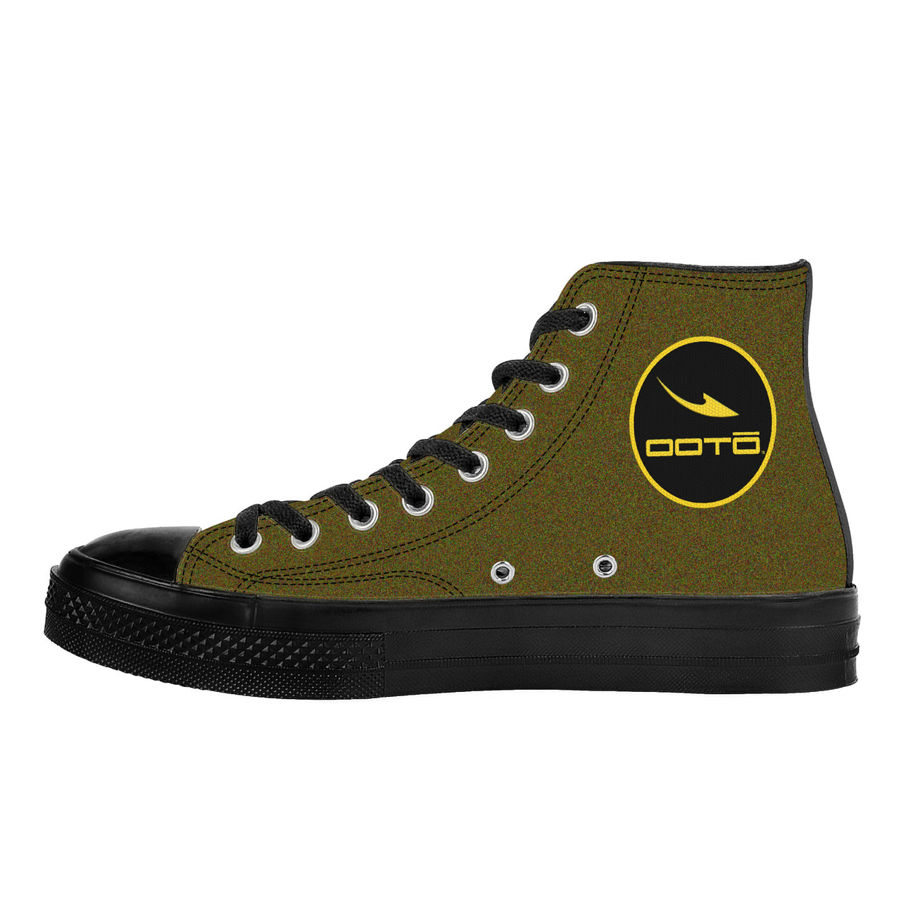 OOTO - SF_D71 High Top Canvas Shoes - NOISEY OLIVE - Black soles - 1 COLOR -