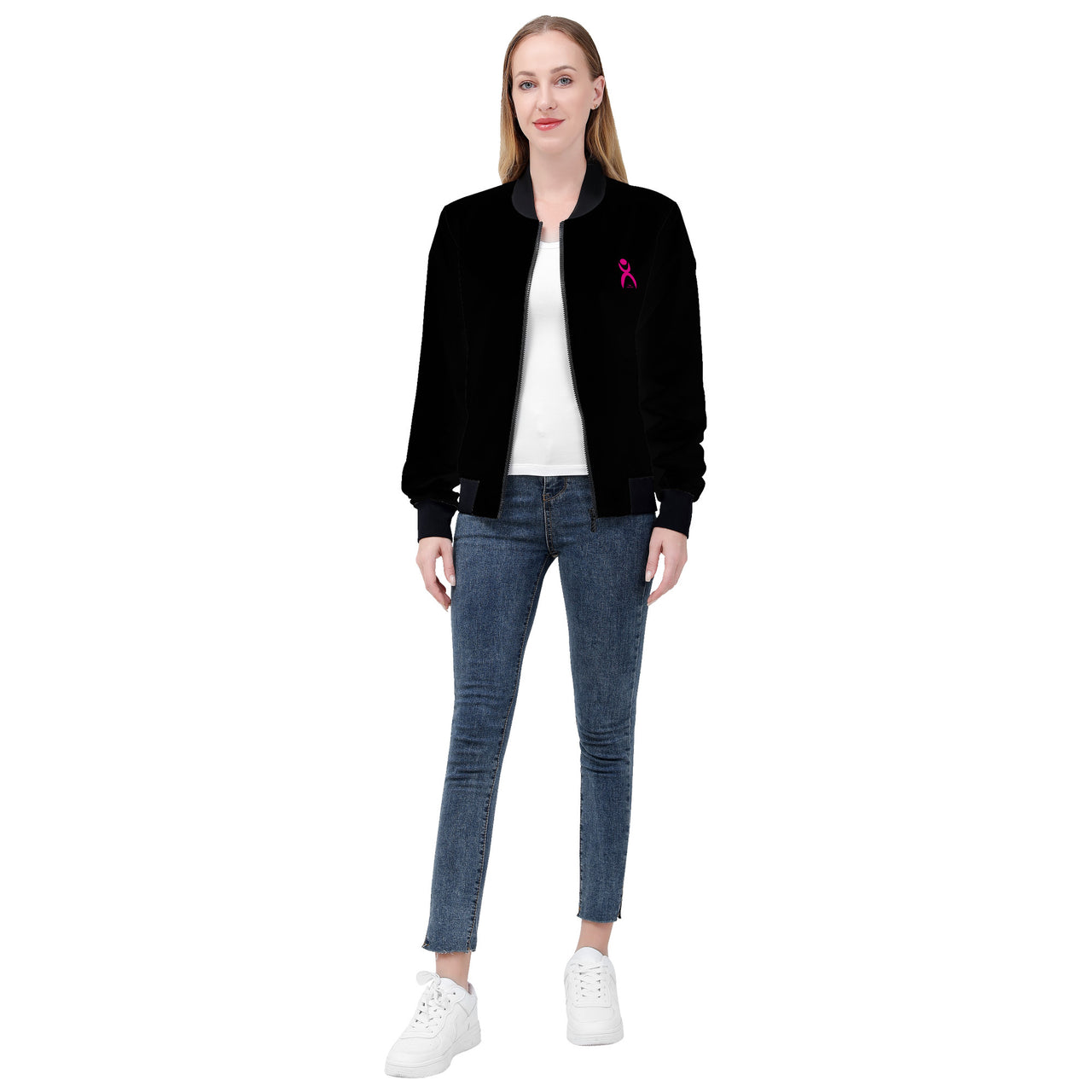 OOTO - GLYPHIC EN PINK - SF_D80 Women's Bomber Jacket - 1 COLOR -