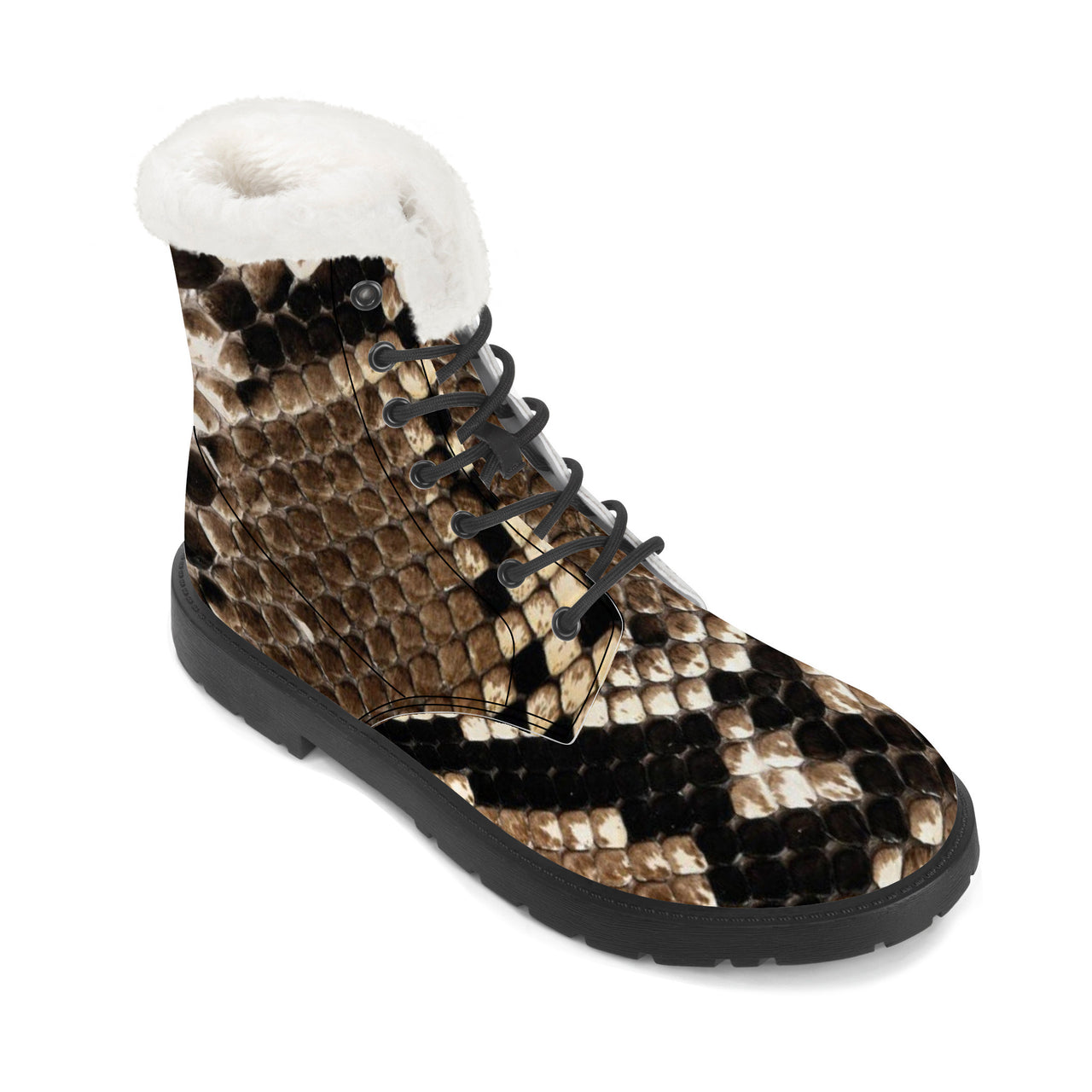 OOTO - SNAKE SKIN (PRINT) - SF_D86 Faux Fur Synthetic Leather Boots -