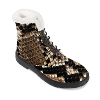 Thumbnail for OOTO - SNAKE SKIN (PRINT) - SF_D86 Faux Fur Synthetic Leather Boots -