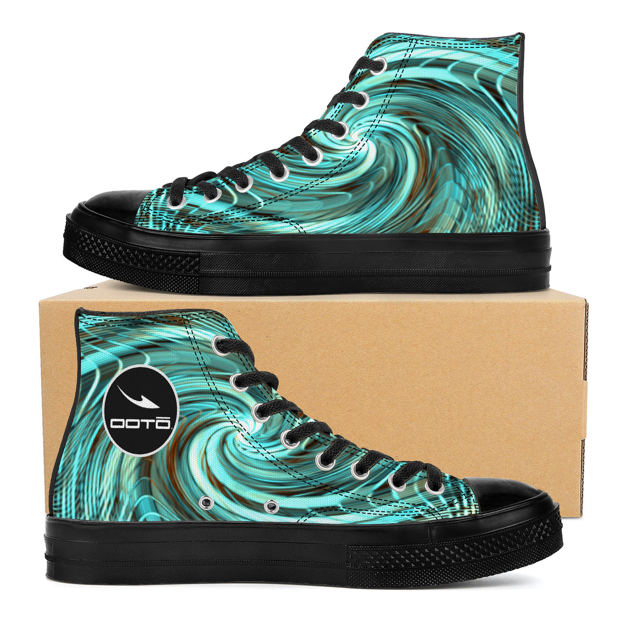 OOTO - GREEN REALITY AQUATIC PHASE - SF_D71 High Top Canvas Shoes - Black soles - 1 COLOR -