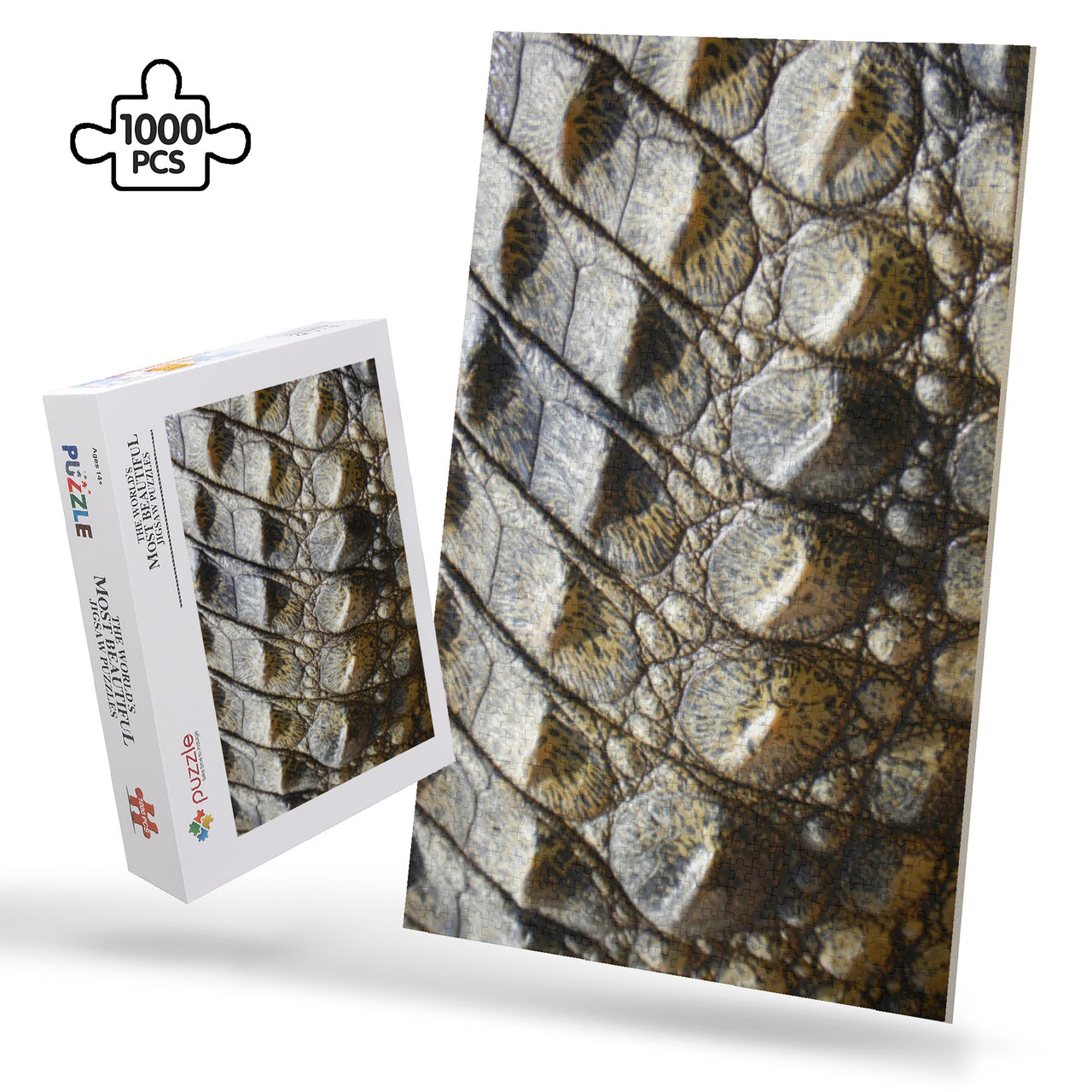 OOTO - CROC SKIN (print) - PUZZLE_H2 Chipboard Jigsaw Puzzle (1000-Piece) -