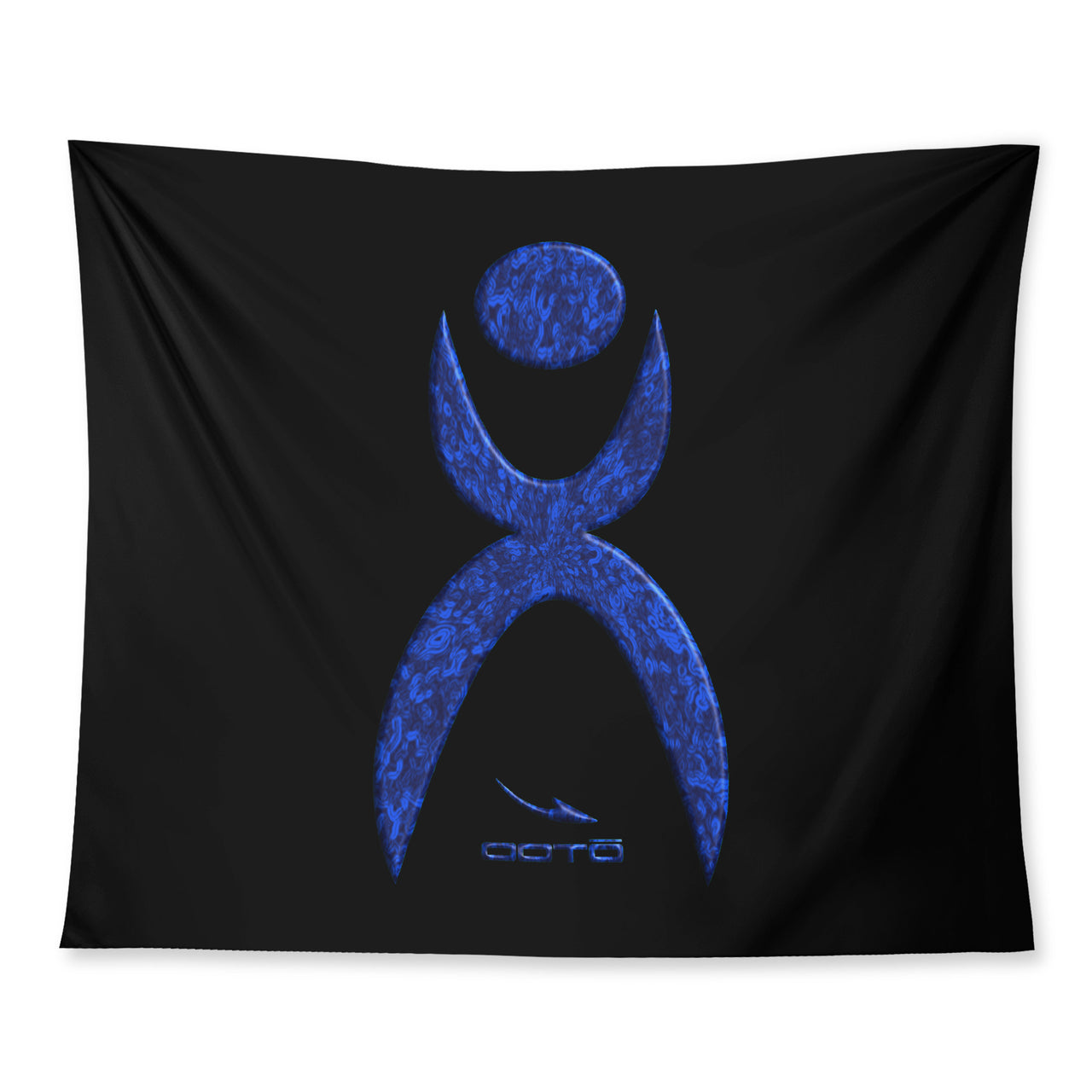 OOTO - GLYPHIC EN DEEP BLUE - D34 Wall Tapestry - 3 SIZES -