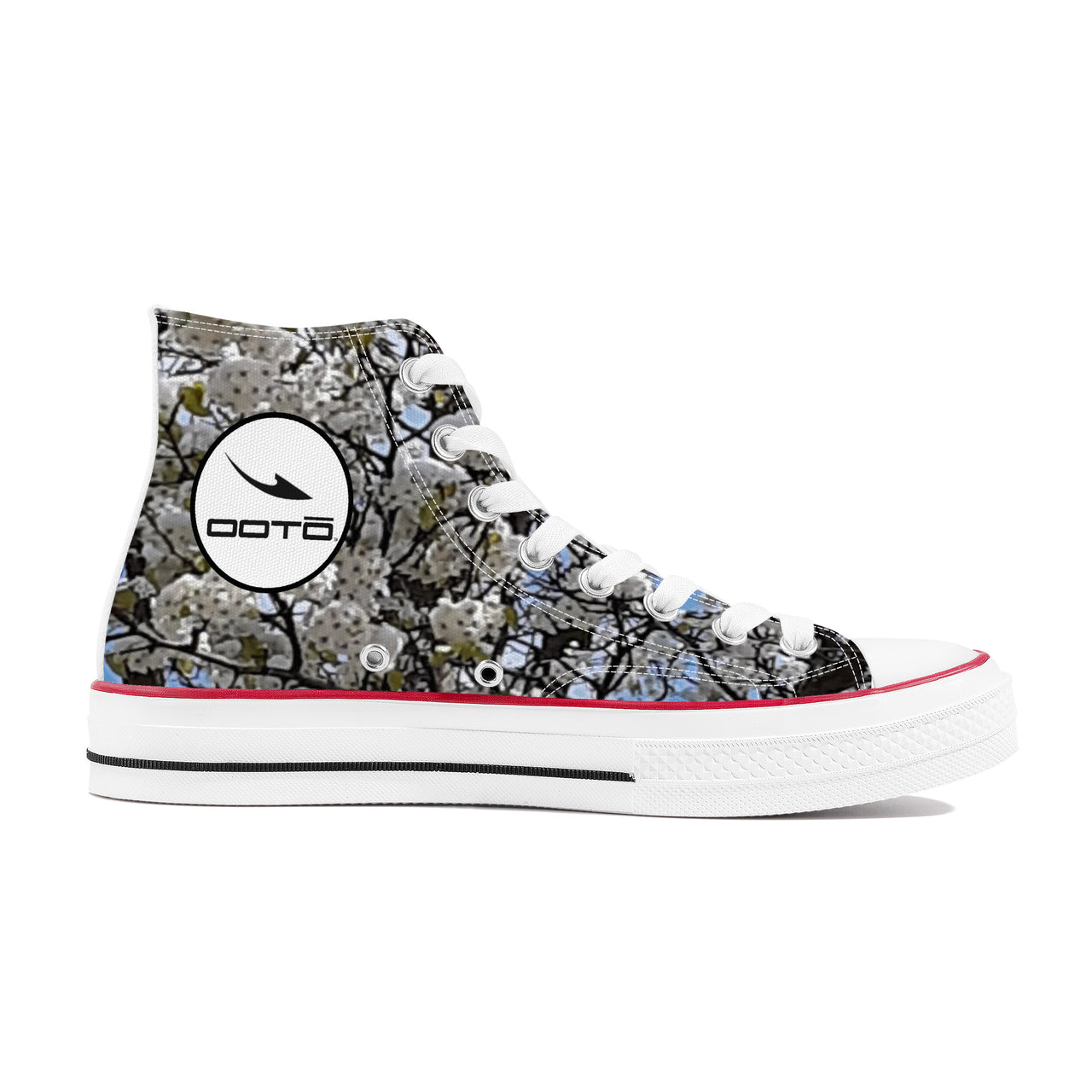 OOTO - BLOSSOMS - D70 High Top Canvas Shoes - White soles - 1 COLOR -