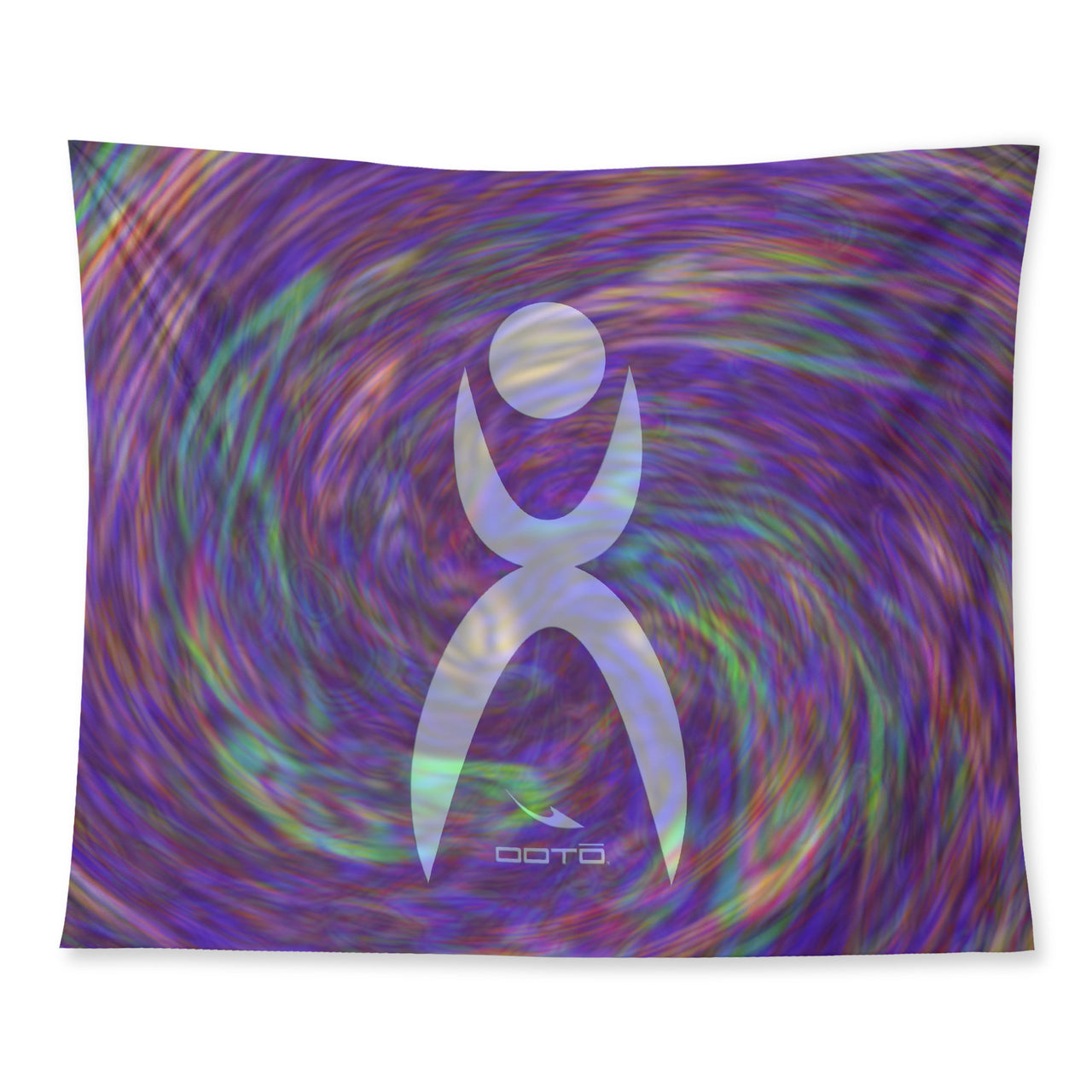 OOTO - GLYPHIC EN WHITE - PURPLE SWIRL - Wall Tapestry - 3 SIZES -