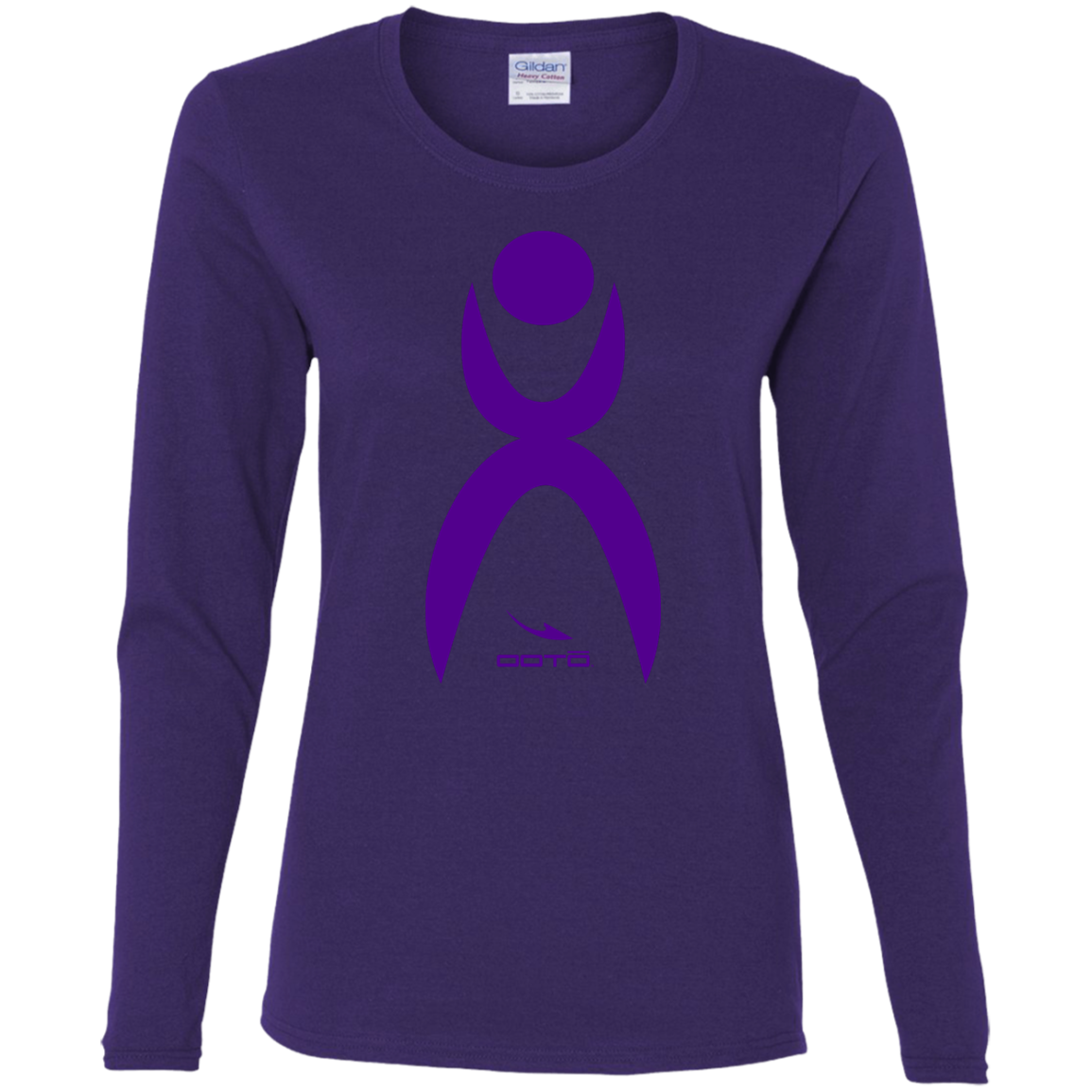 GLYPHIC EN PURPLE - G540L Ladies' Cotton LS T-Shirt - 5 COLORS -