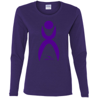 Thumbnail for GLYPHIC EN PURPLE - G540L Ladies' Cotton LS T-Shirt - 5 COLORS -