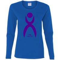 Thumbnail for GLYPHIC EN PURPLE - G540L Ladies' Cotton LS T-Shirt - 5 COLORS -