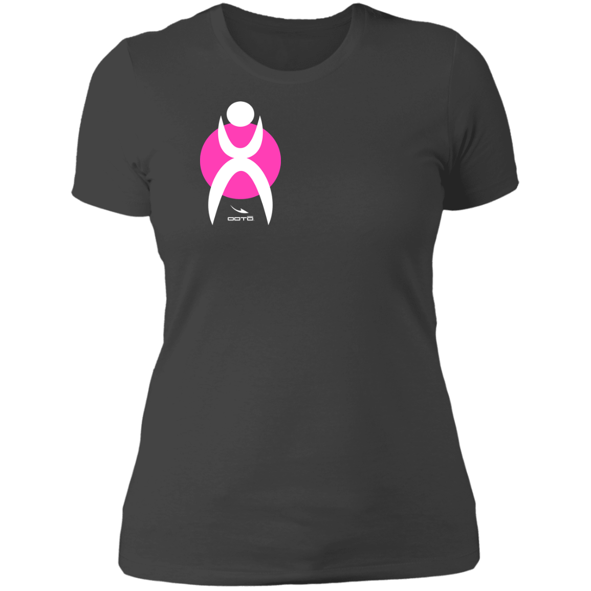 GLYPHIC EN WHITE ON PINK CIRCLE - NL3900 Ladies' Boyfriend T-Shirt - 6 COLORS -