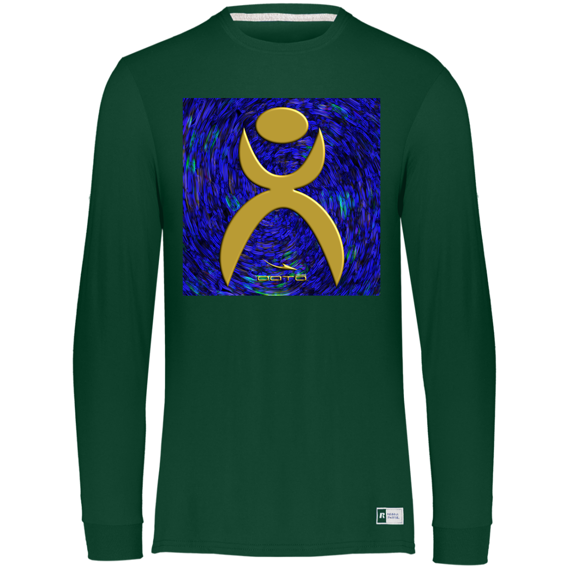 GLYPHIC EN GOLD OVER PLASMATIC STORM - 64LTTM Essential Dri-Power Long Sleeve Tee - 4 COLORS -