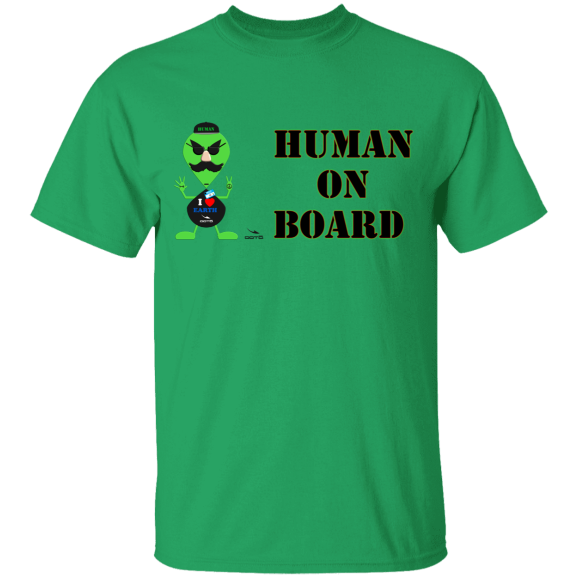 OOTO - AL- HUMAN ON BOARD G500B Youth 5.3 oz 100% Cotton T-Shirt - 10 COLORS -