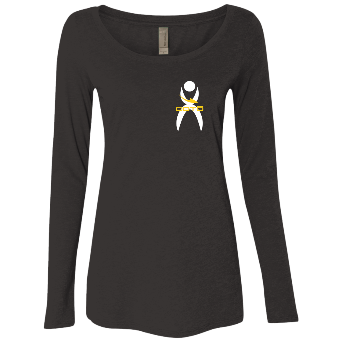 GLYPHIC EN WHITE - MAIZE DASH - NL6731 Ladies' Triblend LS Scoop - 3 COLORS -