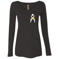 Thumbnail for GLYPHIC EN WHITE - MAIZE DASH - NL6731 Ladies' Triblend LS Scoop - 3 COLORS -