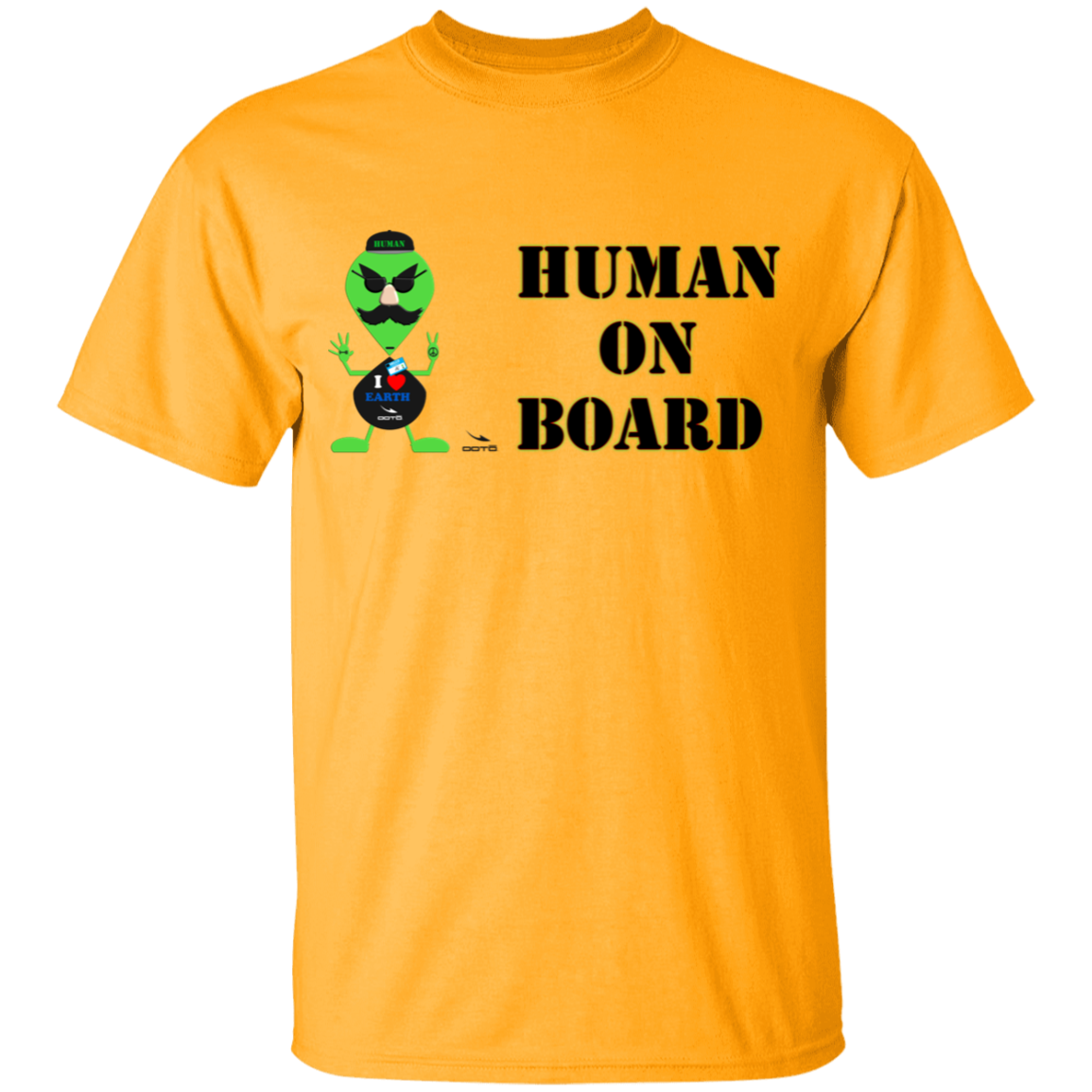 OOTO - AL- HUMAN ON BOARD G500B Youth 5.3 oz 100% Cotton T-Shirt - 10 COLORS -