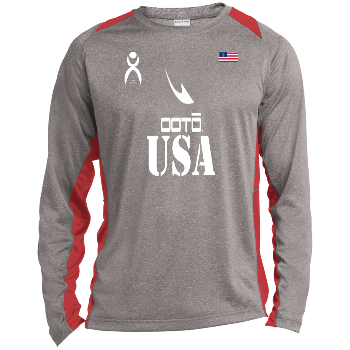 USA - ST361LS Long Sleeve Heather Colorblock Performance Tee - 5 COLORS -