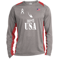 Thumbnail for USA - ST361LS Long Sleeve Heather Colorblock Performance Tee - 5 COLORS -