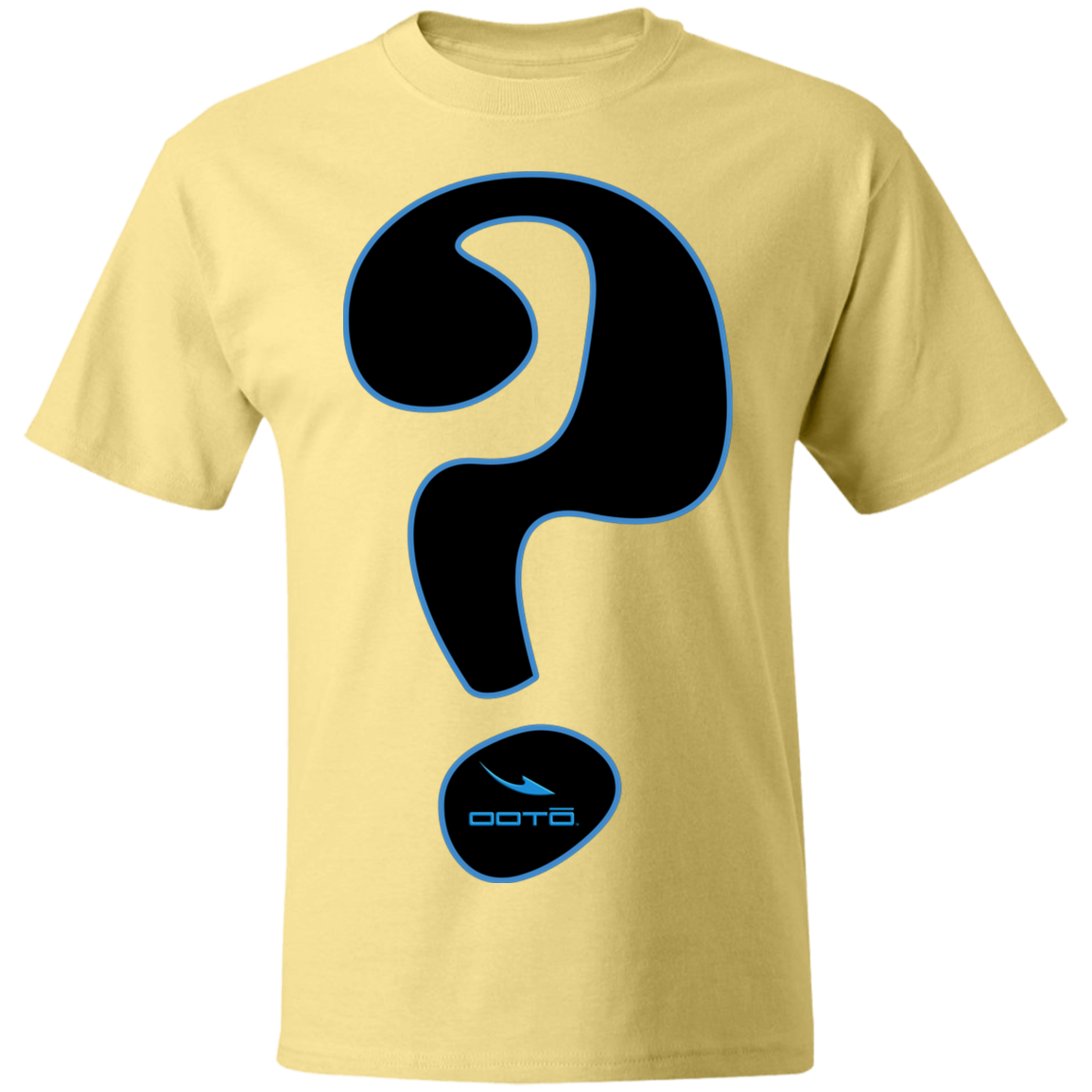 QUESTION MARK NEON BLUE OL ON BLACK - 5180 Beefy T-Shirt - 3 COLORS