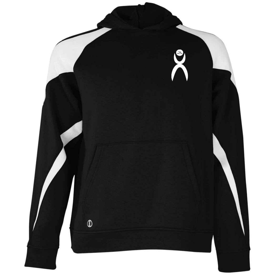 OOTO - GLYPHIC EN WHITE - DASH EN BLACK 229646 Youth Athletic Colorblock Fleece Hoodie - 1 COLOR -