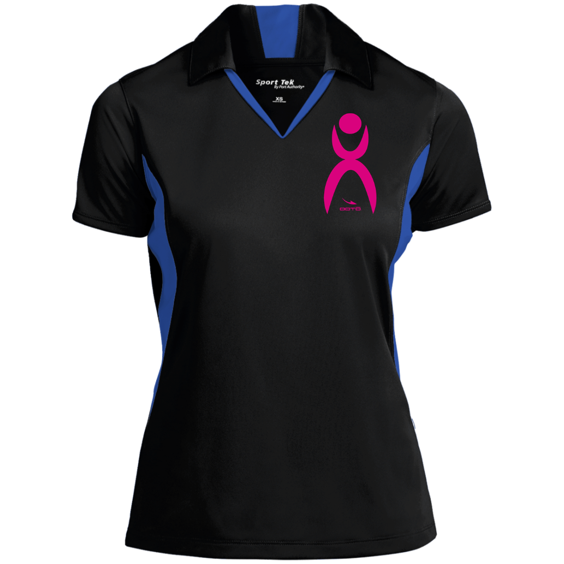 OOTO - GLYPHIC EN NEON PINK - LST655 Ladies' Colorblock Performance Polo - 4 COLORS -