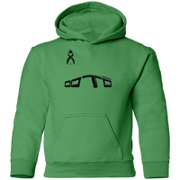 Thumbnail for OOTO - DISTORTED WITH GLYPHIC - BK G185B Youth Pullover Hoodie - 6 COLORS -