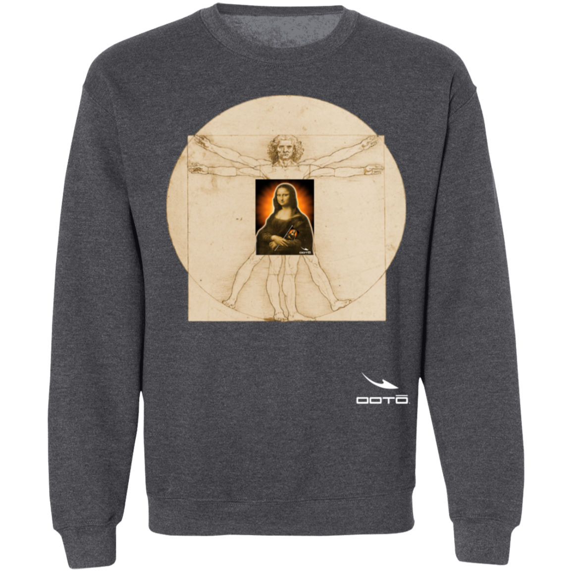 OOTO - DAVINCIS' VITRUVIAN MEETS MONA X OOTO - Z65 Crewneck Pullover Sweatshirt - 4 COLORS -