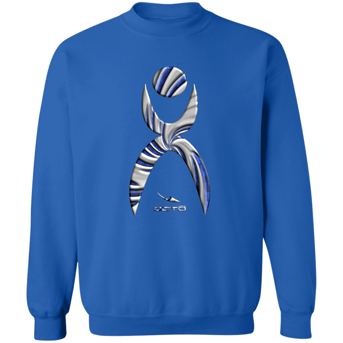 OOTO - GLYPHIC EN DEEP BLUE WITH NEW GALLACTIC FENCE - G180 Crewneck Pullover Sweatshirt - 6 COLORS -