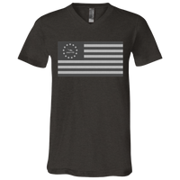 Thumbnail for HEAVENS TO BETSY - RETRO CANVAS FLAG - 3005 Unisex Jersey SS V-Neck T-Shirt - 4 COLORS -