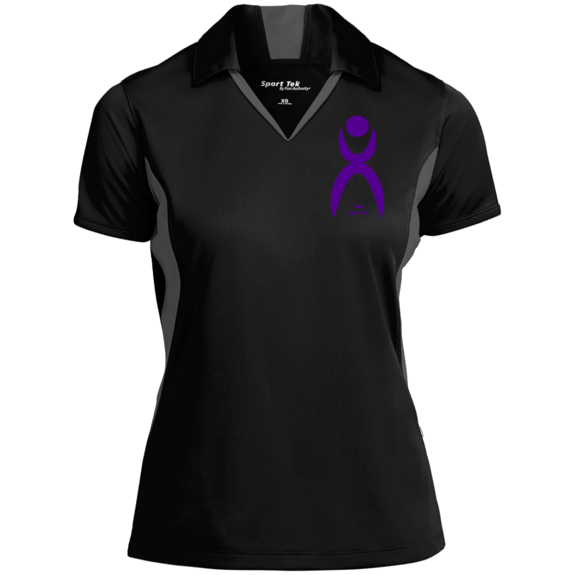 OOTO - GLYPHIC EN LAVENDER LST655 Ladies' Colorblock Performance Polo - 2 COLORS