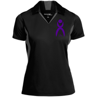 Thumbnail for OOTO - GLYPHIC EN LAVENDER LST655 Ladies' Colorblock Performance Polo - 2 COLORS