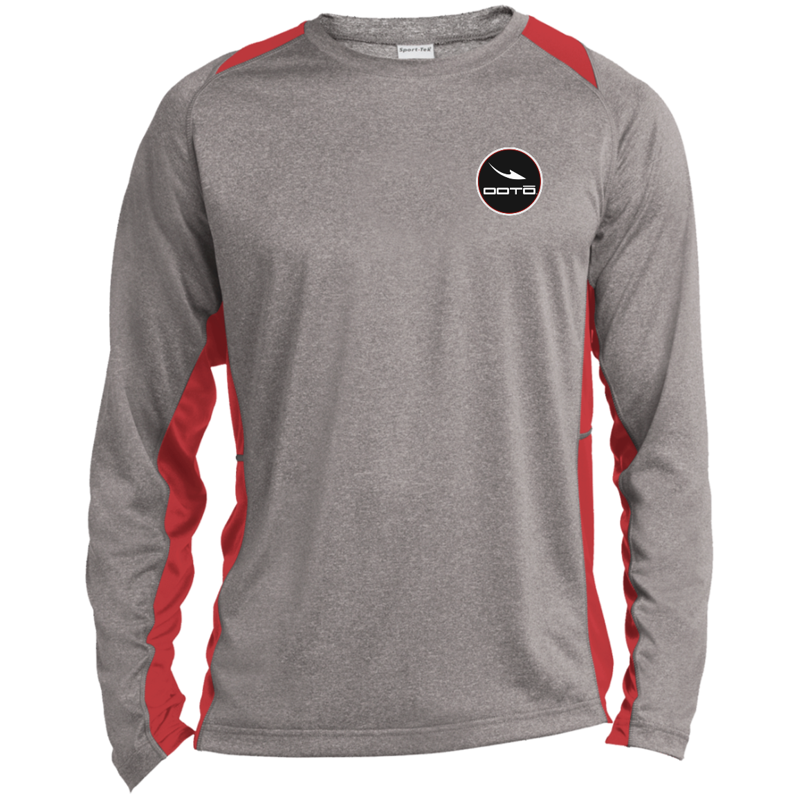 CLASSIC B & W RED HOVER - ST361LS Long Sleeve Heather Colorblock Performance Tee - 2 COLORS -