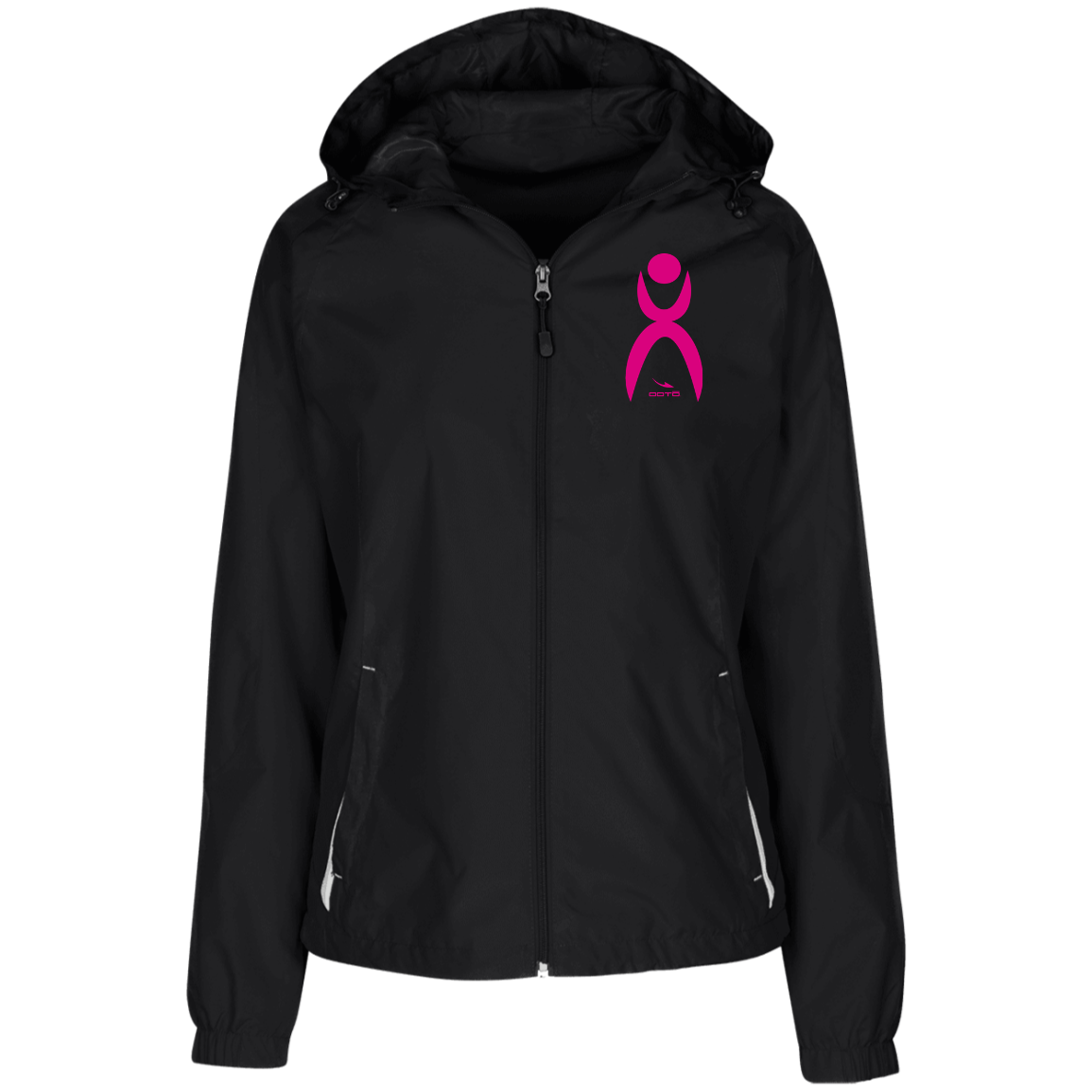 OOTO - GLYPHIC EN NEON PINK LST76 Ladies' Jersey-Lined Hooded Windbreaker - 1 COLOR -