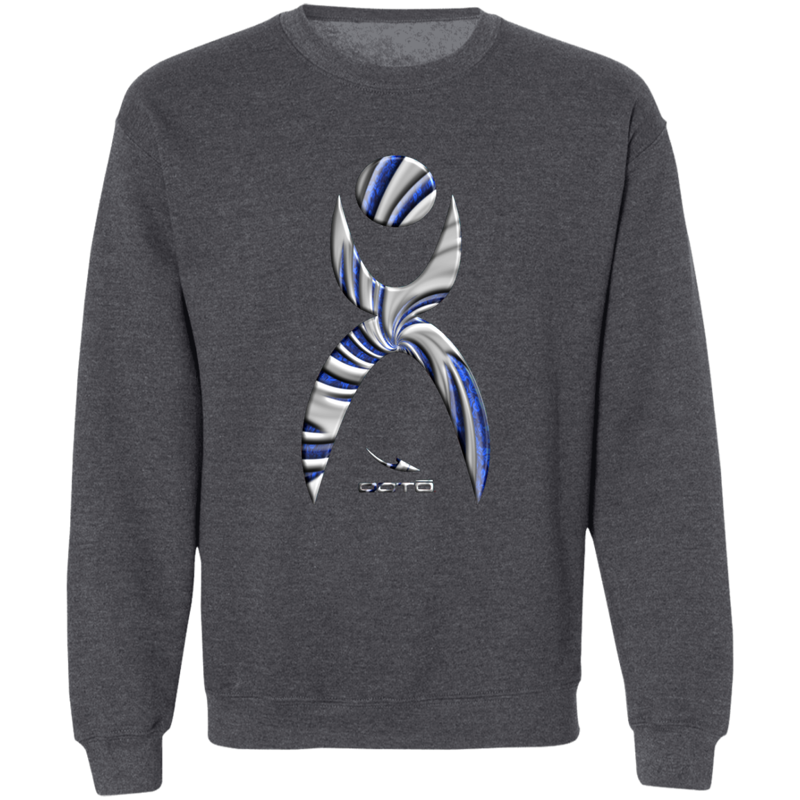 OOTO - GLYPHIC EN DEEP BLUE WITH NEW GALLACTIC FENCE - G180 Crewneck Pullover Sweatshirt - 6 COLORS -