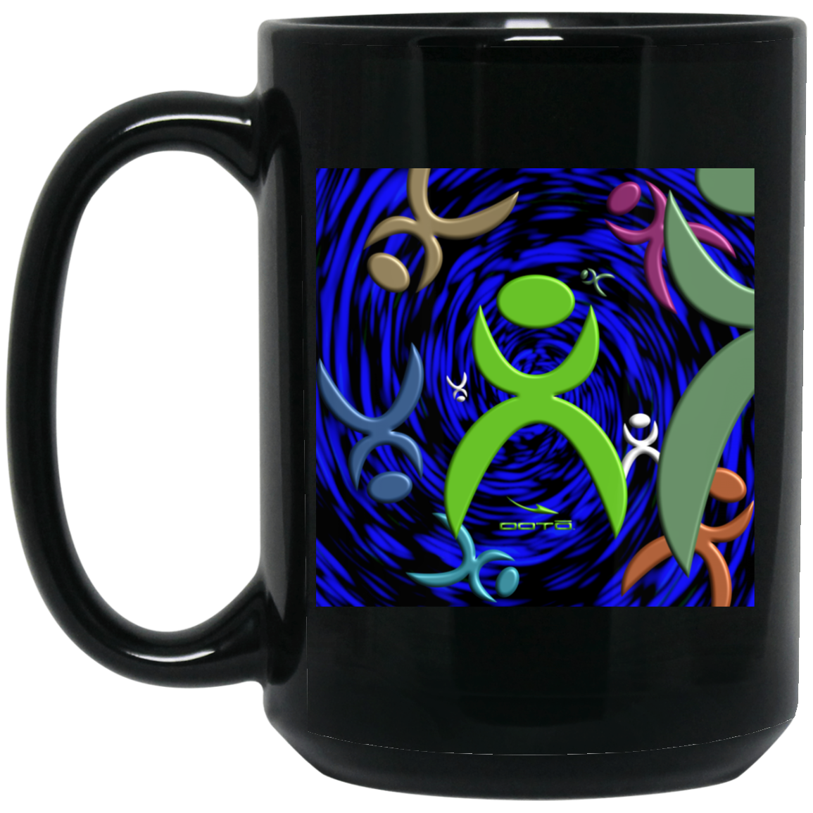 OOTO - GLYPHIC EN DIMENSIONAL GRASP - BM15OZ 15 oz. Black Mug - 1 COLOR -