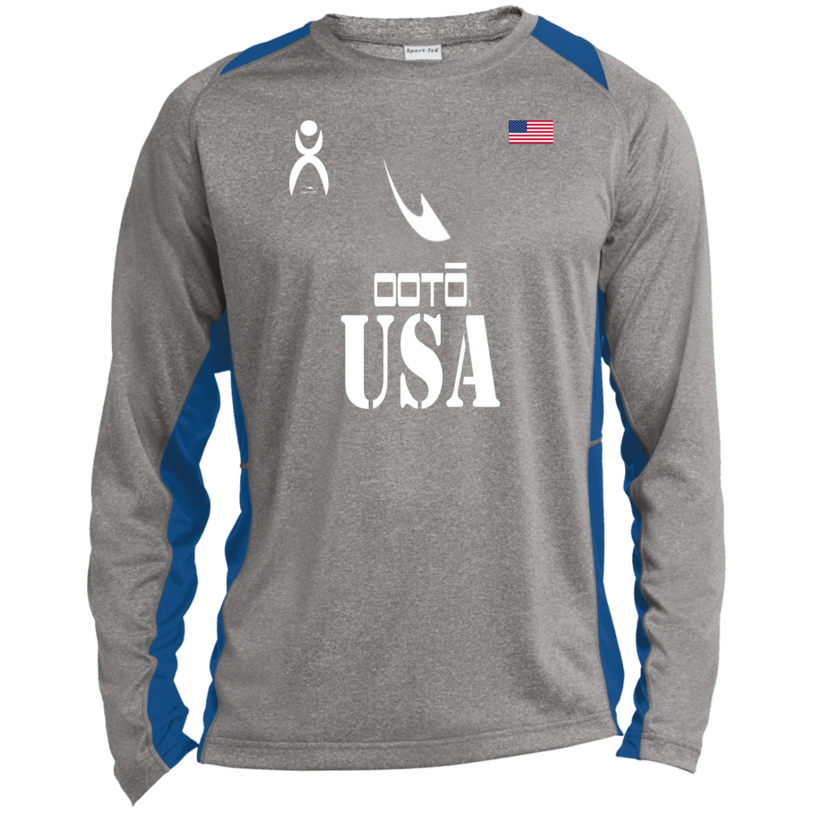 USA - ST361LS Long Sleeve Heather Colorblock Performance Tee - 5 COLORS -