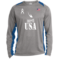 Thumbnail for USA - ST361LS Long Sleeve Heather Colorblock Performance Tee - 5 COLORS -