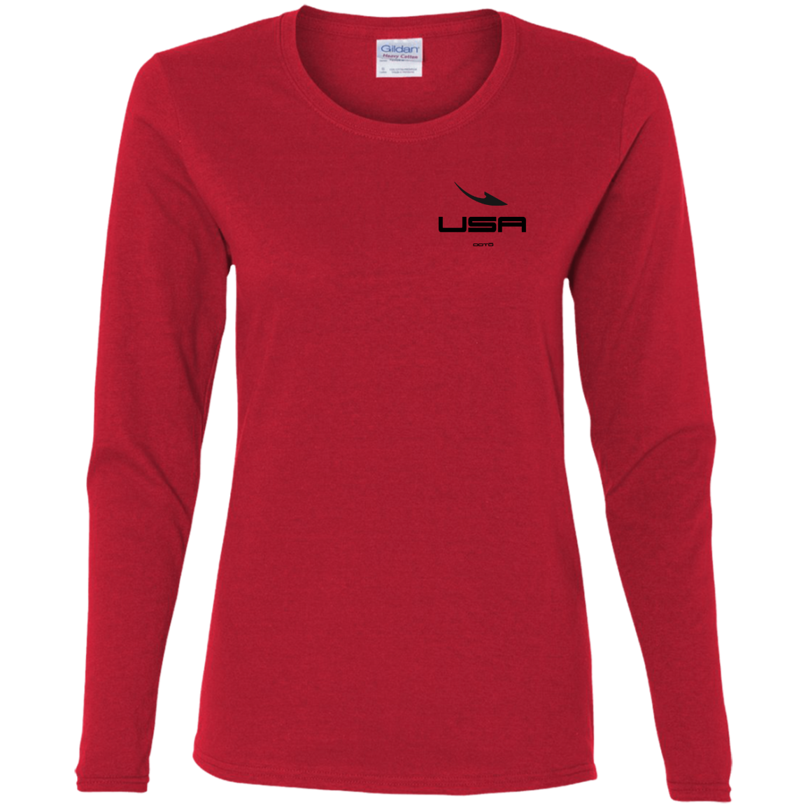 USA OOTO DASH EN BLACK - G540L Ladies' Cotton LS T-Shirt - 4 COLORS -