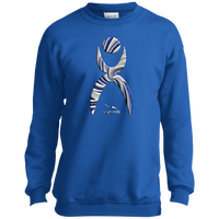 Thumbnail for OOTO - GLYPHIC EN DEEP BLUE WITH NEW GALLACTIC FENCE - PC90Y Youth Crewneck Sweatshirt - 3 COLORS -