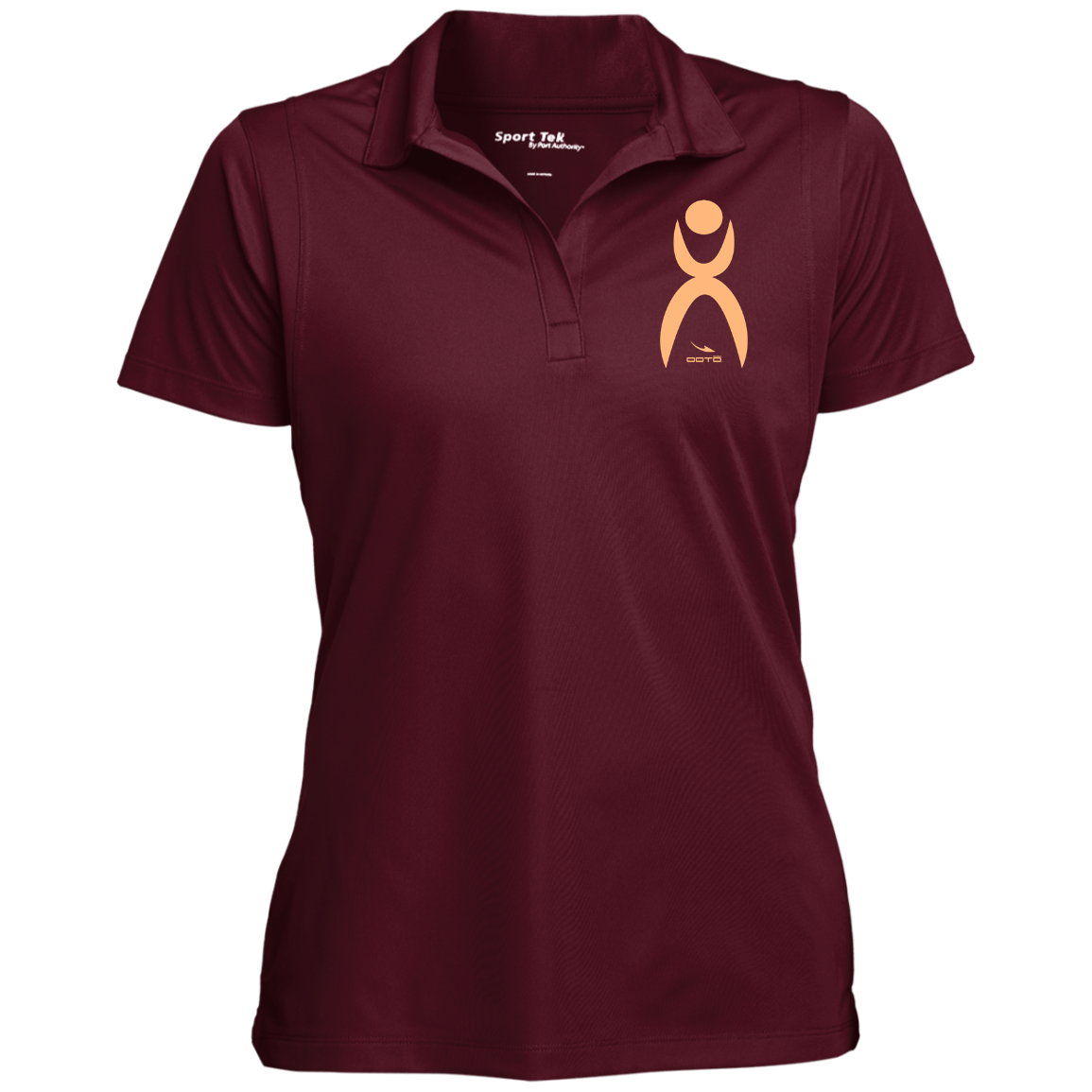 OOTO - GLYPHIC EN PEACH - LST650 Women's Micropique Tag-Free Flat-Knit Collar Polo - 4 COLORS -