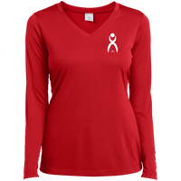 Thumbnail for GLYPHIC EN WHITE -  LST353LS Ladies’ Long Sleeve Performance V-Neck Tee - 7 COLORS -