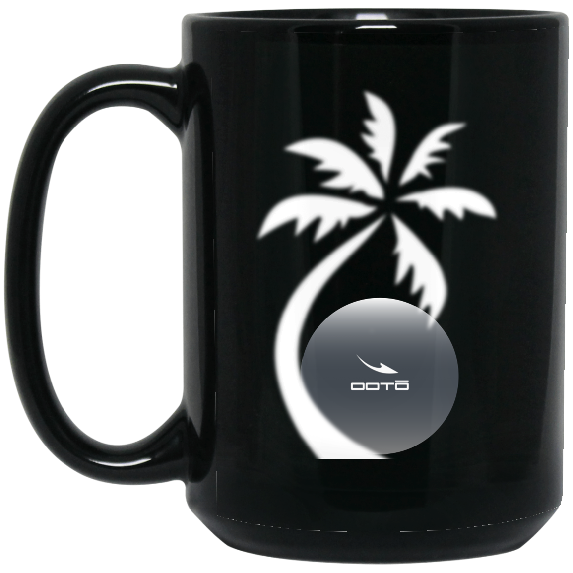 OOTO - PALM WHITE BM15OZ 15 oz. Black Mug - 1 COLOR -