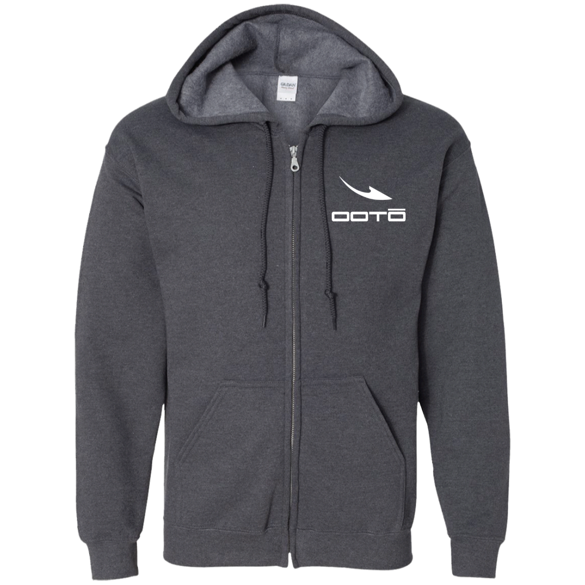 OOTO - DASH EN WHITE - G186 Zip Up Hooded Sweatshirt - 3 COLORS -