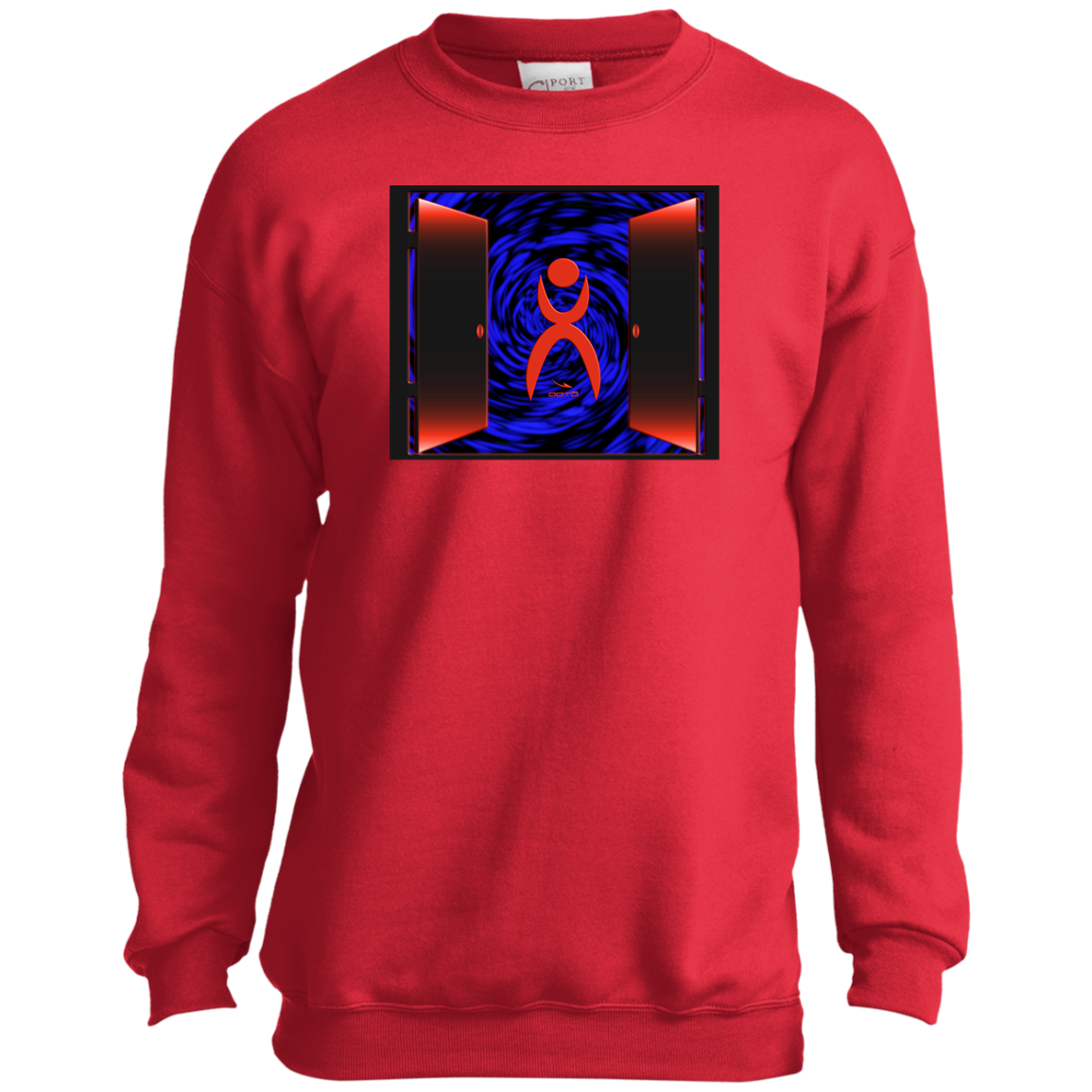 OOTO - DOORWAY - GLYPHIC MAKES AN ENTRANCE - PC90Y Youth Crewneck Sweatshirt - 2 COLORS -