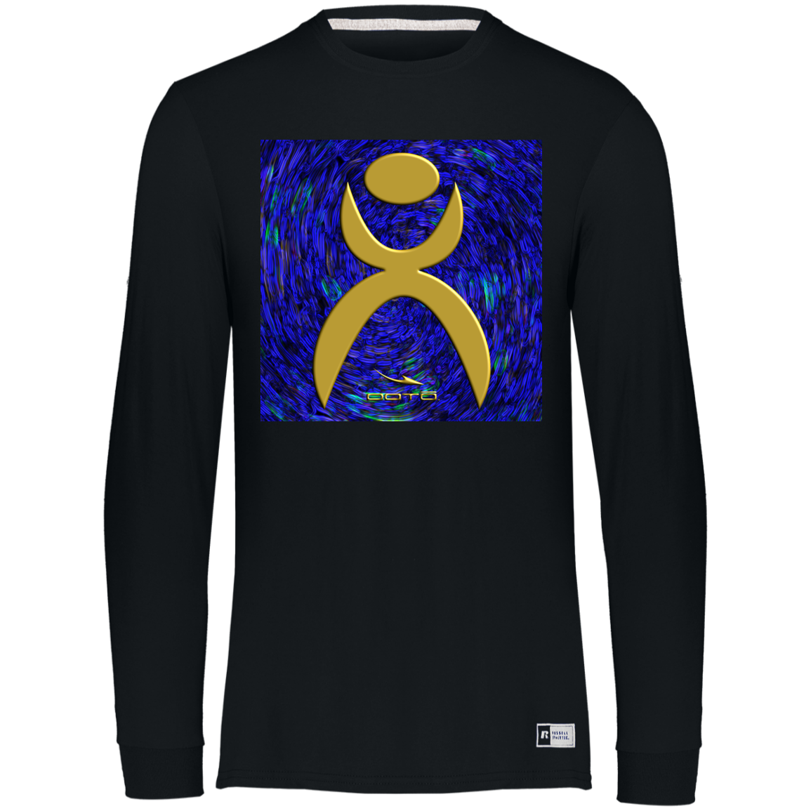 GLYPHIC EN GOLD OVER PLASMATIC STORM - 64LTTM Essential Dri-Power Long Sleeve Tee - 4 COLORS -