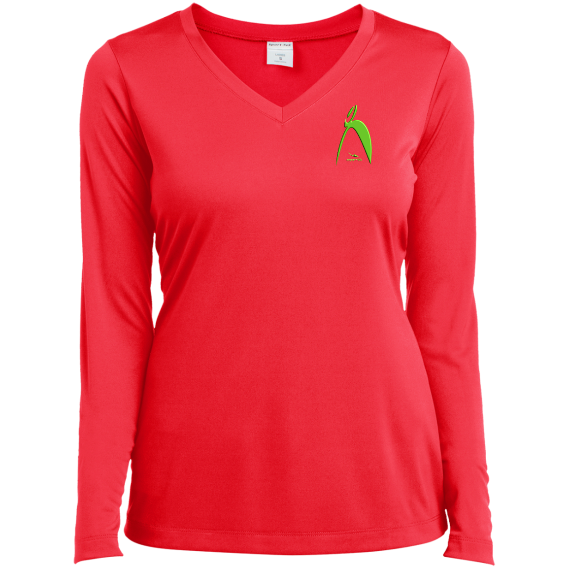 BIG STEPPIN GLYPHIC EN LIME 3D PRINT - SM LST353LS Ladies’ Long Sleeve Performance V-Neck Tee - 4 COLORS -