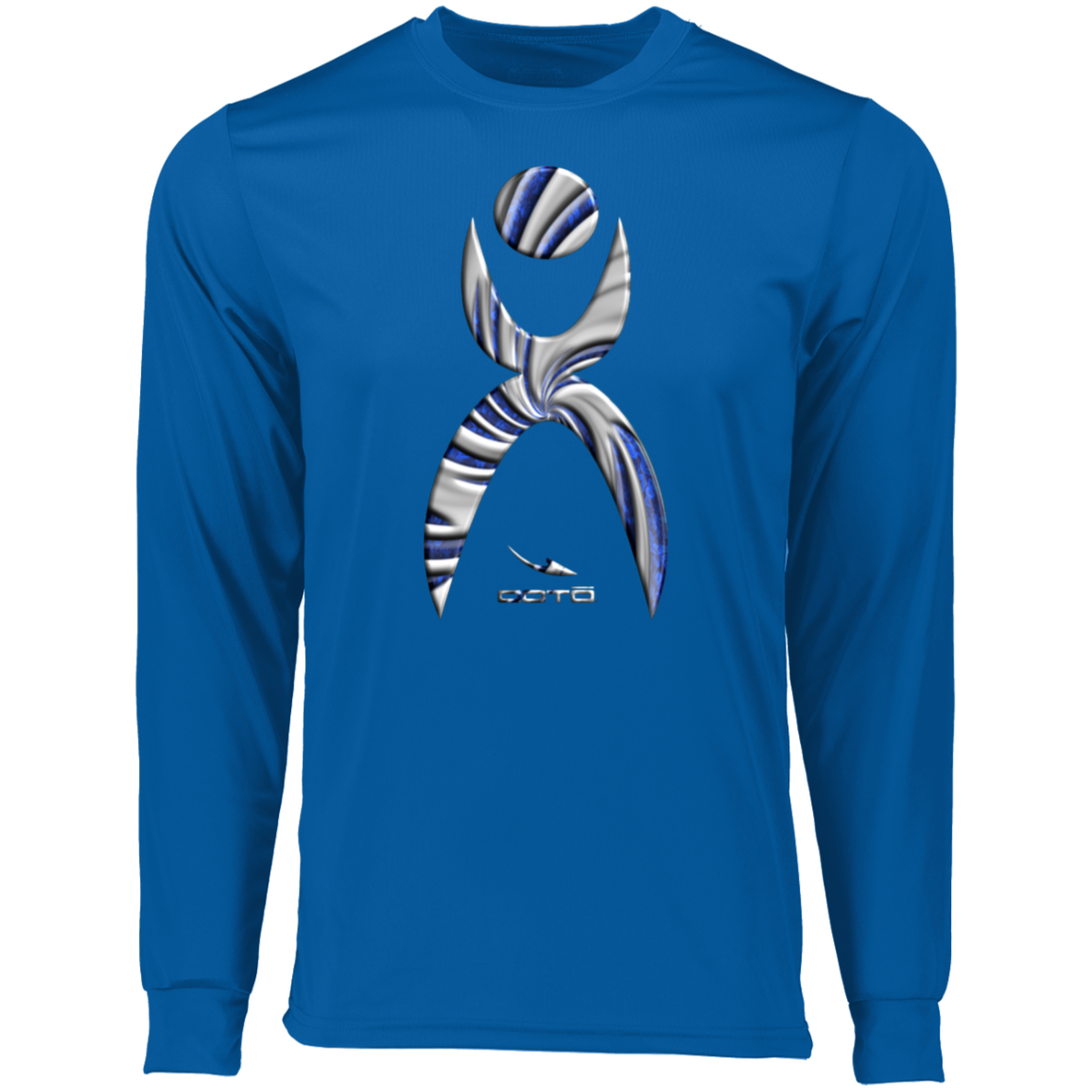 GLYPHIC EN DEEP BLUE WITH NEW GALLACTIC FENCE - 788 Long Sleeve Moisture-Wicking Tee - 5 COLORS -