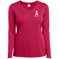 Thumbnail for GLYPHIC EN WHITE -  LST353LS Ladies’ Long Sleeve Performance V-Neck Tee - 7 COLORS -