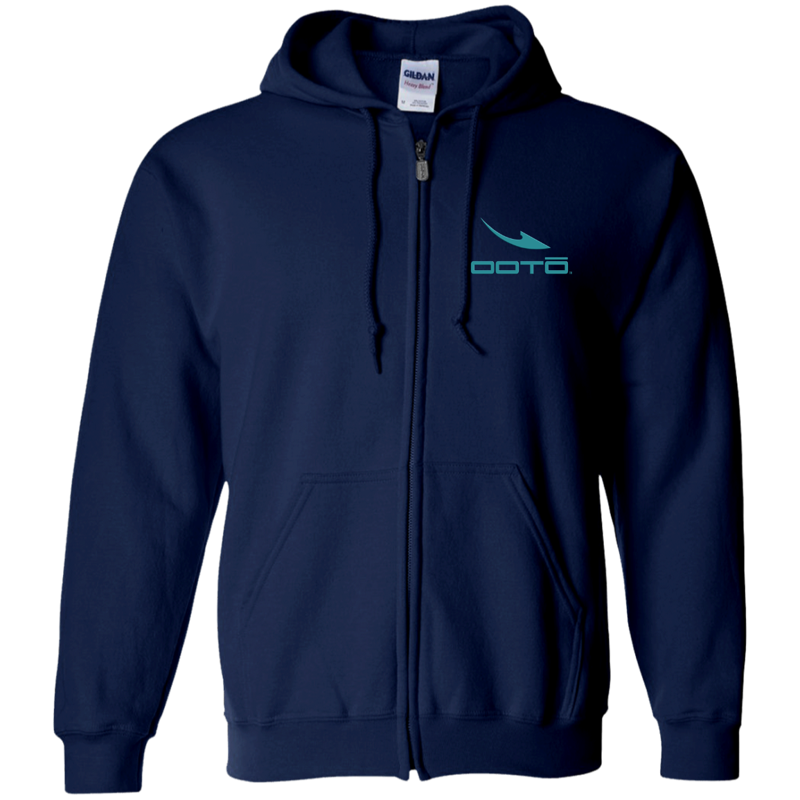 OOTO - DASH EN TURQUOISE - G186 Zip Up Hooded Sweatshirt - 8 COLORS -